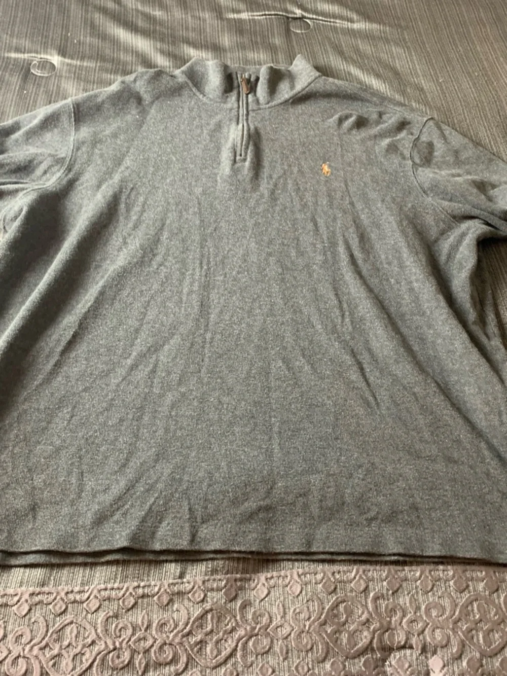 Polo Ralph Lauren Quater Zip Sweatshirt Top Grey Extra Large